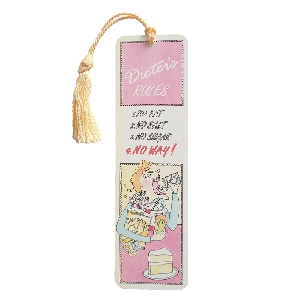 Vintage 90s Dieter's Rules Bookmark Hallmark Women Only diet 1993 Artworks HM306